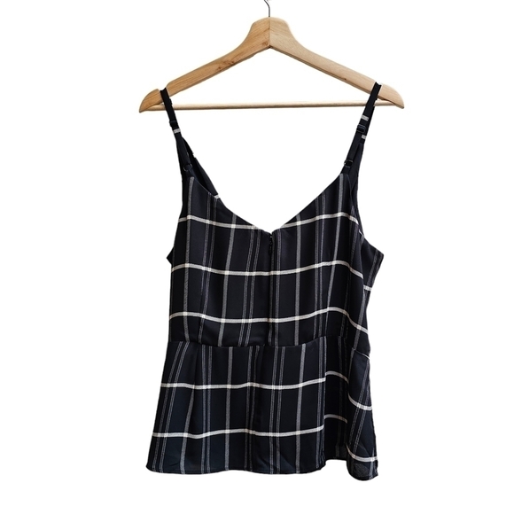 Cabi Check Crossover Cami, Black And Cream, Vneck, Size 12, #3986 - Picture 4 of 11